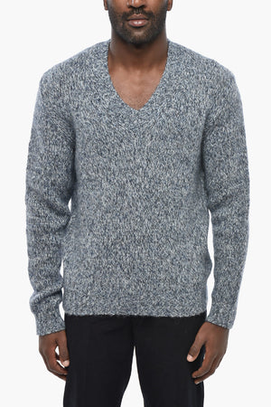 Maglione in Misto Alpaca con Scollo a V