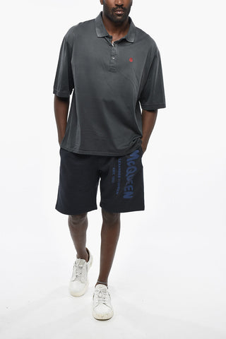 Loose-Fit Polo mit Used-Effekt und besticktem Logo