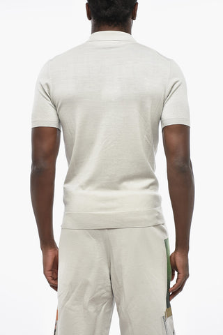 Extrafine Merino Wool Short-Sleeve Polo Sweater MARCO BRUNAL