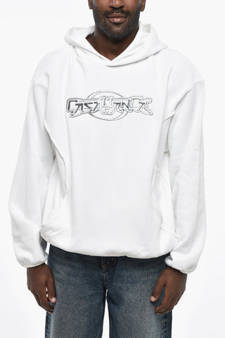 Nylon-Hoodie mit Relief-Logo