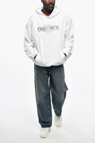 Nylon-Hoodie mit Relief-Logo