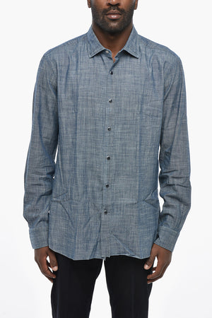 DANDYLIFE Lightweight Denim Shirt With Snap Buttons