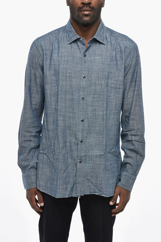 DANDYLIFE Lightweight Denim Shirt With Snap Buttons