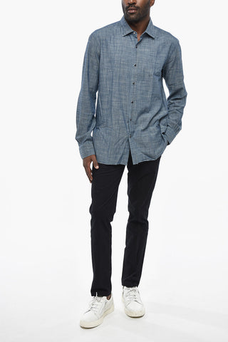 DANDYLIFE Lightweight Denim Shirt With Snap Buttons