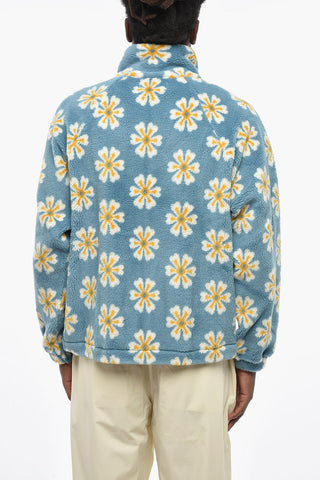 Floral-Pattern Fleece Jacket with Two Pockets