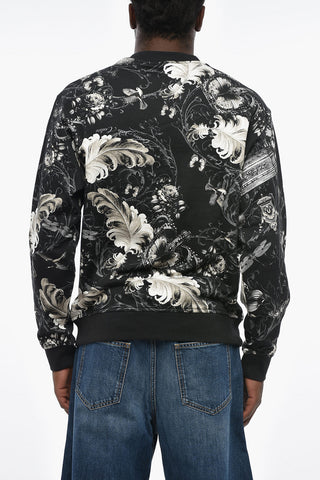 JEANS COUTURE Patterned Brushed-Cotton Crewneck Sweatshirt