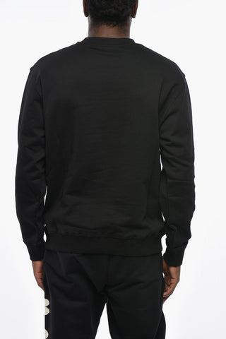 Regular-Fit Crewneck Sweatshirt With Embossed Gold-Effect Logo