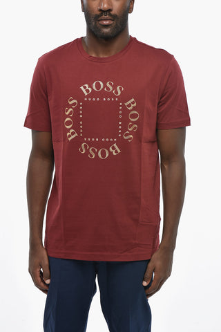 BOSS T-shirt Girocollo con Maxi Logo Frontale