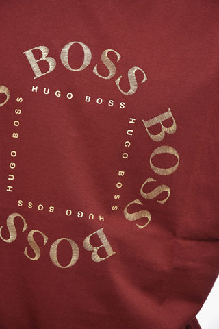 BOSS T-shirt Girocollo con Maxi Logo Frontale