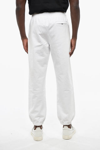 Brushed Cotton Joggers With Embroidered Logo