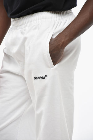 Brushed Cotton Joggers With Embroidered Logo