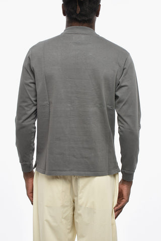 Felpa Girocolloo in Cotone Leggero con Logo Tono su Tono