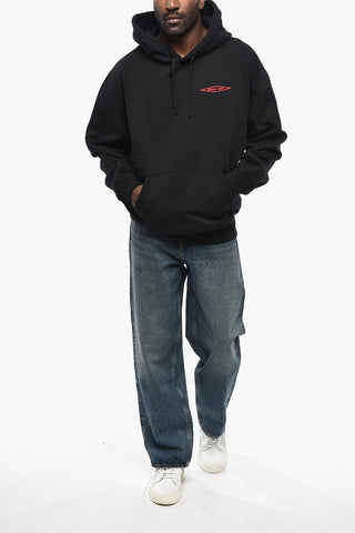 MAN Baumwoll-Hoodie mit aufgesetzter Tasche