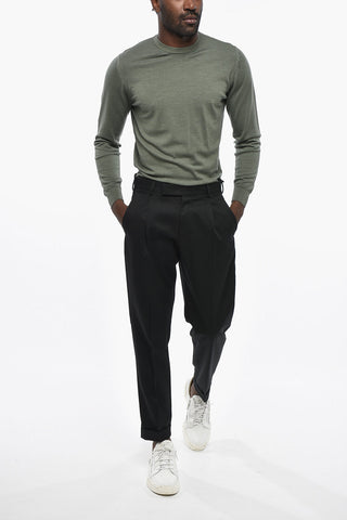 Pantaloni REBEL FIT in Lana Vergine a 1 Pince 