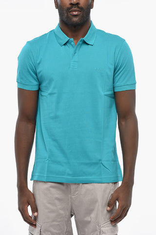 BOSS Polo PIRO Regular Fit in Cotone con Due Bottoni Logati