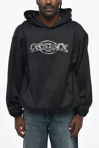 Nylon-Hoodie mit Relief-Logo