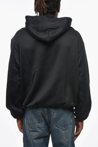 Nylon-Hoodie mit Relief-Logo
