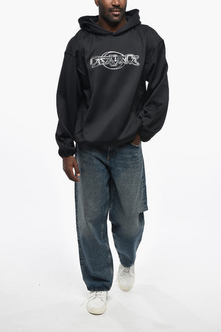Nylon-Hoodie mit Relief-Logo
