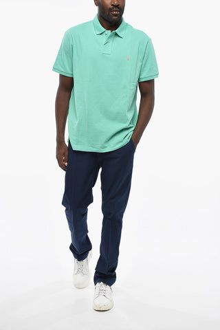 2-Button Cotton Piqué Polo With Iconic Embroidery
