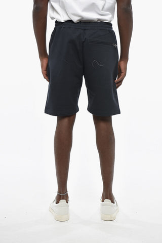 Shorts in Felpa con Elastico in Vita e Logo Stampato