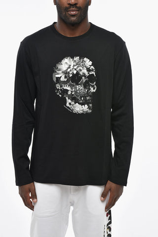 Regular-Fit Long-Sleeve Crewneck T-Shirt with Iconic Print