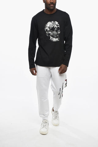 Regular-Fit Long-Sleeve Crewneck T-Shirt with Iconic Print