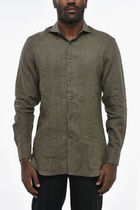 Linen Shirt BASCHENIS with French Collar