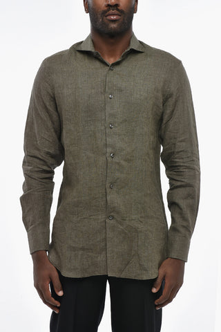 Linen Shirt BASCHENIS with French Collar