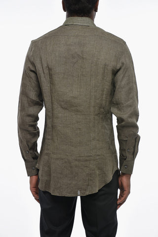 Linen Shirt BASCHENIS with French Collar