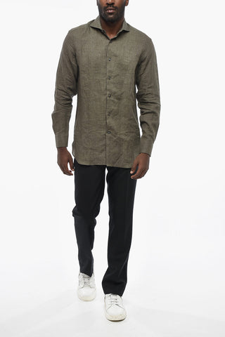 Linen Shirt BASCHENIS with French Collar