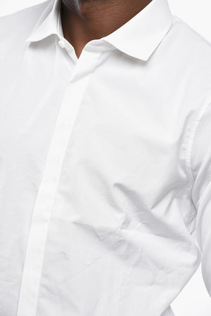 Cotton Poplin Shirt with Hidden Placket