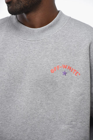 Brushed Cotton Crewneck Sweatshirt STAR ARROW Skate Fit
