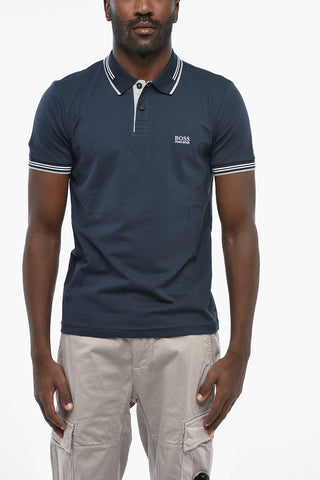 BOSS Polo a Due Bottoni Slim Fit con Dettagli a Contrasto