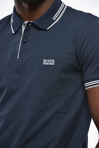 BOSS Polo a Due Bottoni Slim Fit con Dettagli a Contrasto