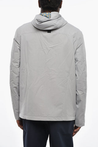 Einfarbige Windjacke mit Seidenfutter