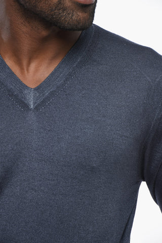 Maglia in Cashmere e Seta con Scollo a V