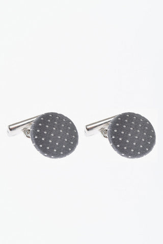 Silk And Micro-Polka-Dot Tie, Cufflinks And Pocket Square Set