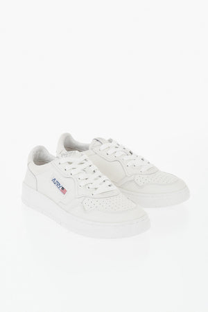 Solid-Color Leather Low-Top Sneakers MEDALIST