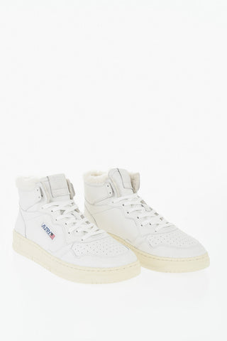 Mid-Top MEDALIST Sneaker aus Leder in Uni mit Fellfutter
