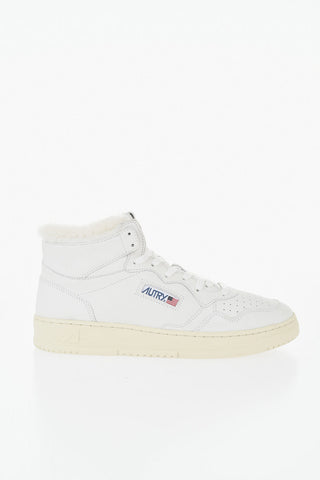 Mid-Top MEDALIST Sneaker aus Leder in Uni mit Fellfutter