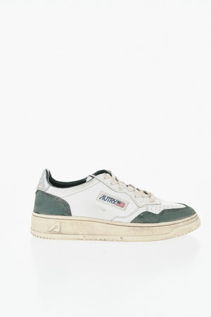 Low-Top SUPER VINTAGE Leather Sneakers With Suede Details