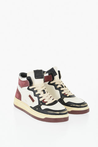 Mid-Top-Sneaker SUPER VINTAGE aus Craquelé-Leder