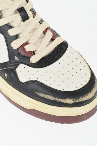 Mid-Top-Sneaker SUPER VINTAGE aus Craquelé-Leder