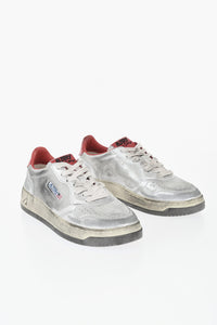 Low-Top SUPER VINTAGE Metallic Leather Sneakers