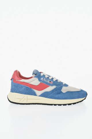Niedrige Leder- und Textil-Sneaker REELWIND