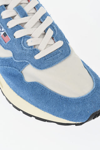 Niedrige Leder- und Textil-Sneaker REELWIND