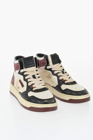 Mid-Top Sneaker SUPER VINTAGE Aus Craquelé-Leder