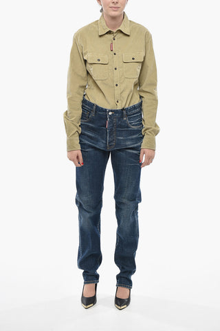 Jeans 642 in Stretch Denim with Silver Buttons 17cm