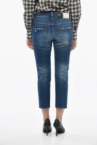 Cropped Fit Jeans COOL GIRL with Exposed Seams 16cm
