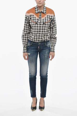 Stretch Denim Mid Rise Jeans JENNIFER 14cm